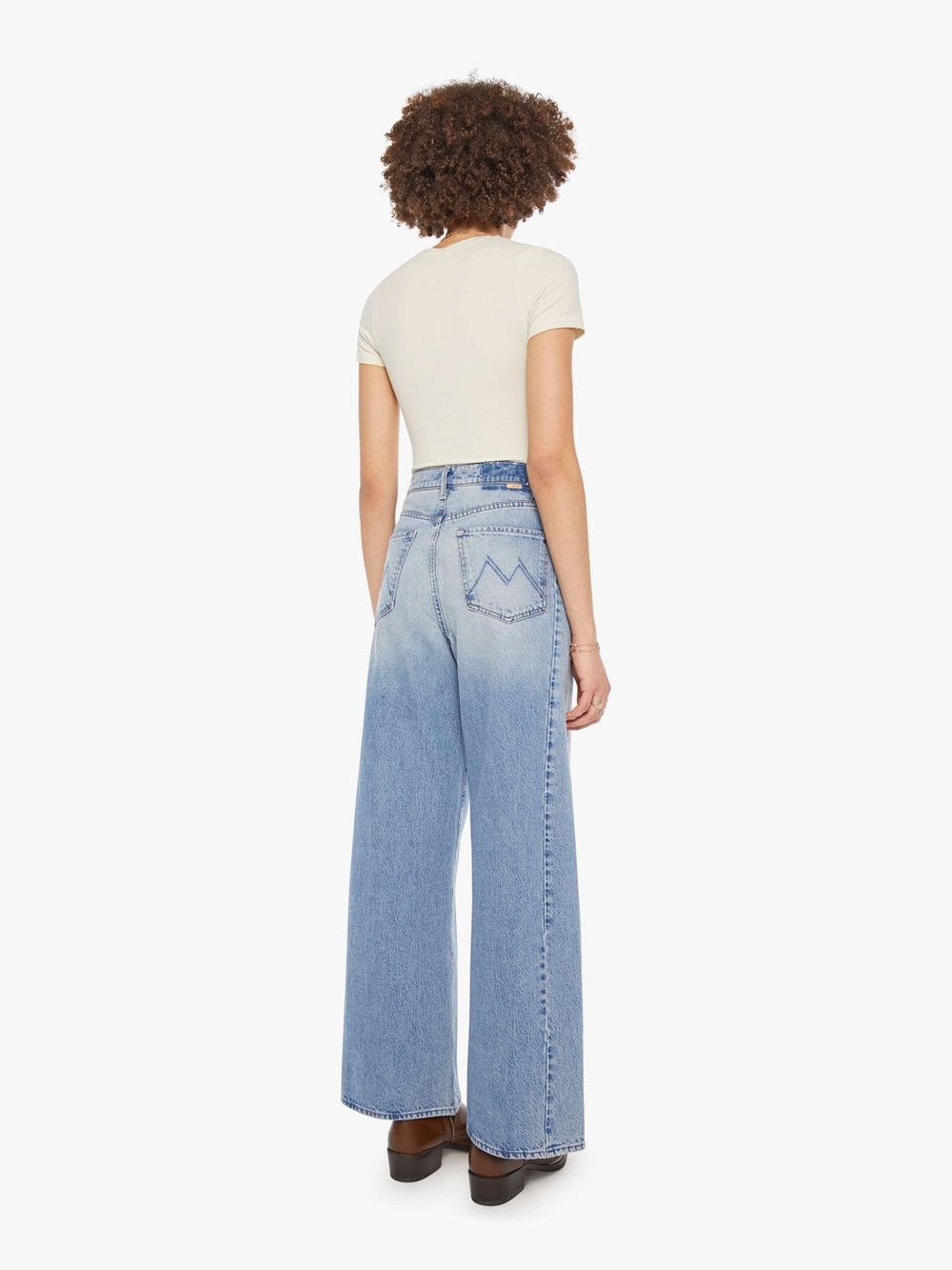 MOTHER The Pipe Dream Button Sneak High Rise Jeans in Leap At The Chance - Picture 7 of 16